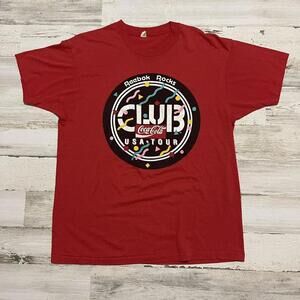 Vintage Reebok Rocks Coca Cola Club USA Tour T-Shirt XL